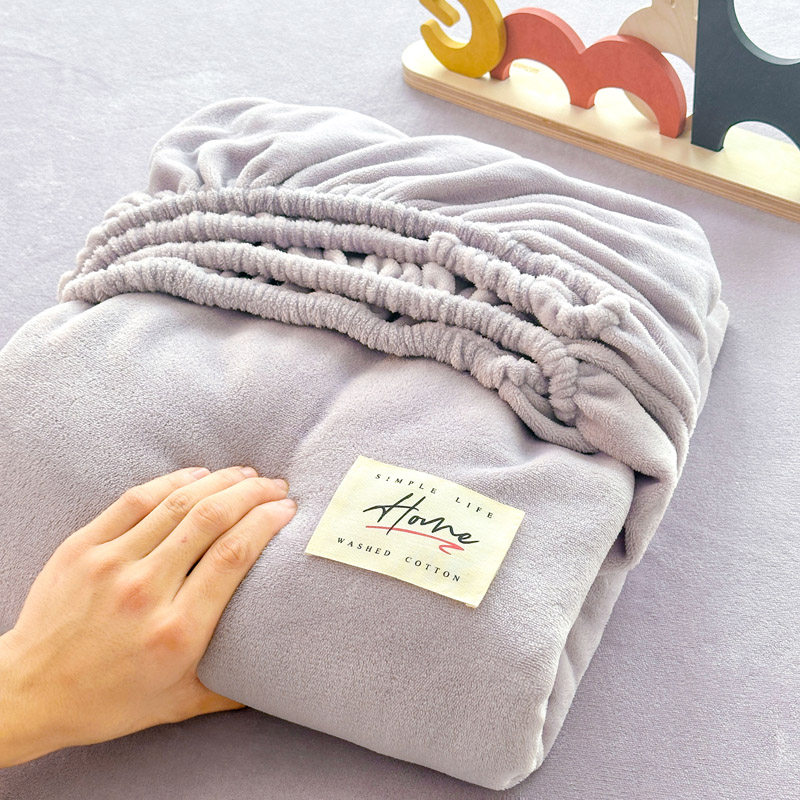 2025新款牛奶绒床笠单件秋冬季加厚席梦思床垫保护罩套珊瑚绒床单