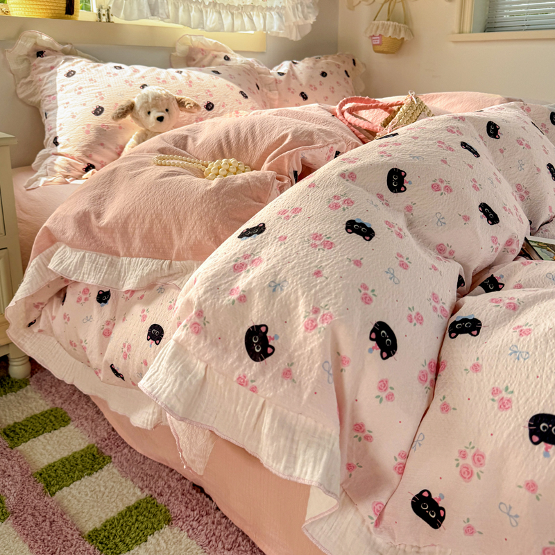 可爱少女心四件套全棉纯棉床品