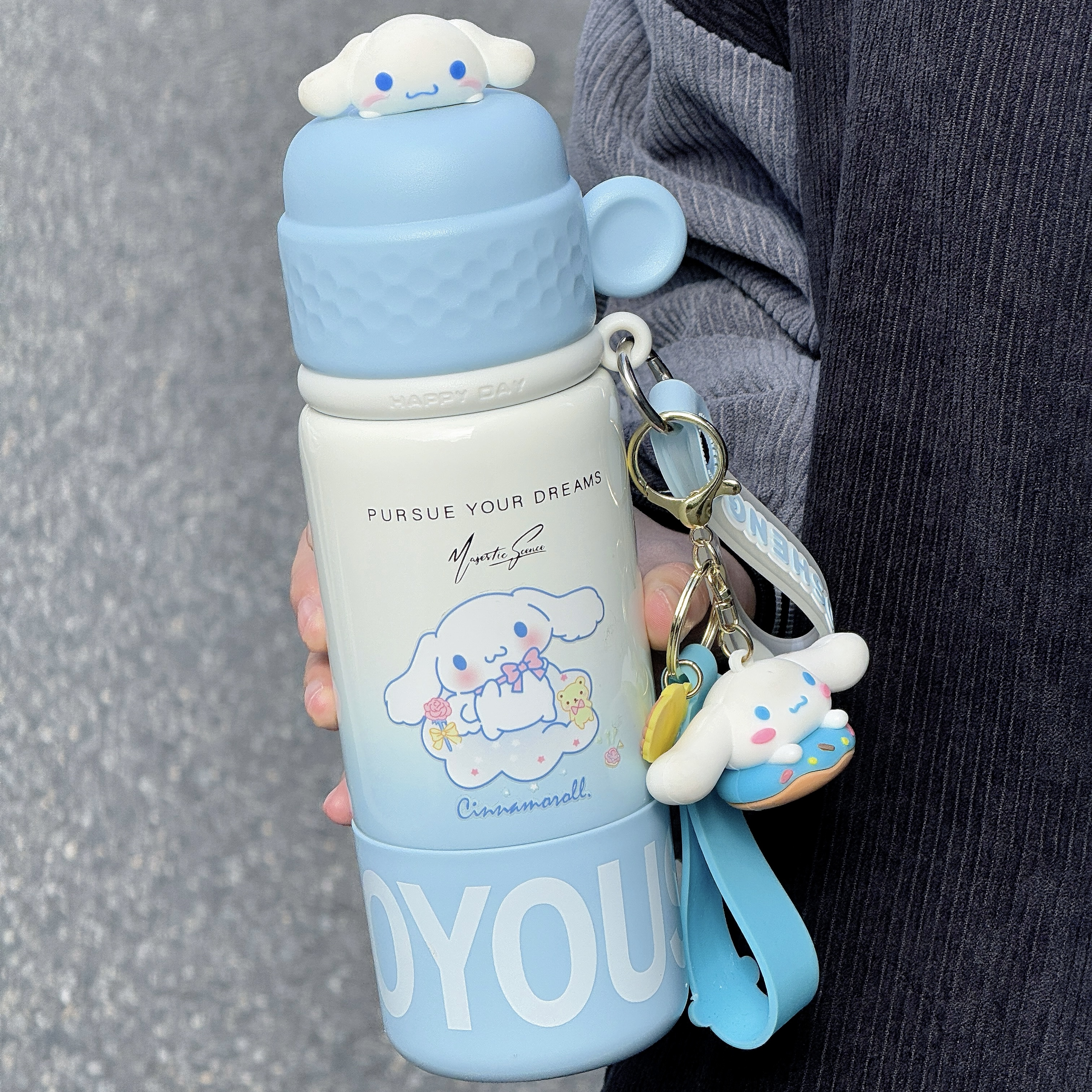 一杯三用大容量便携学生保温杯