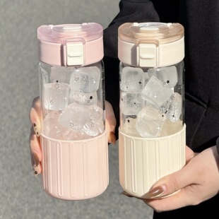 玻璃杯茶水分离桌面可爱直饮水杯女生便携防摔耐高温杯子泡茶专用