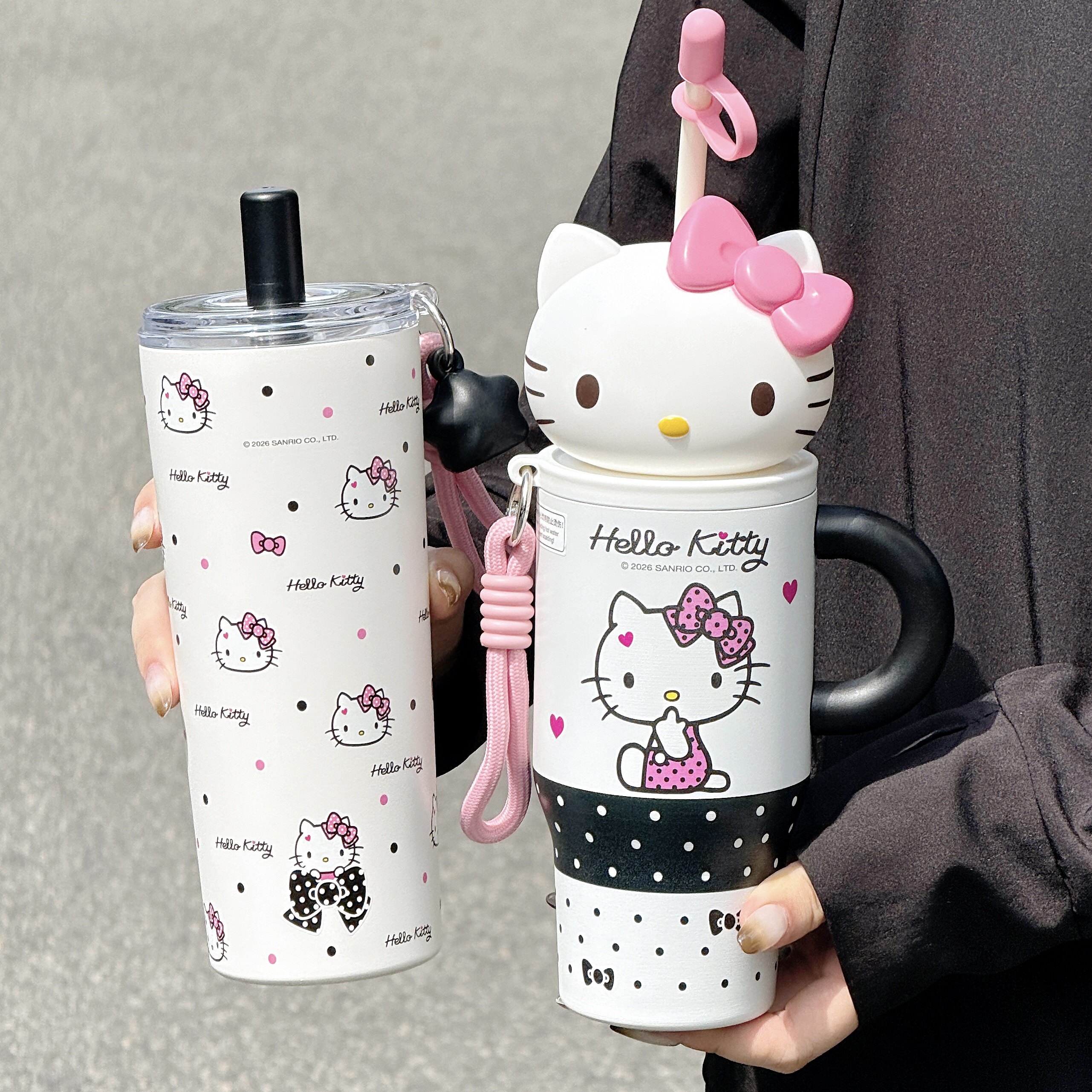HelloKitty吸管杯不锈钢女生夏日保冷保温杯学生水杯高颜值随手杯