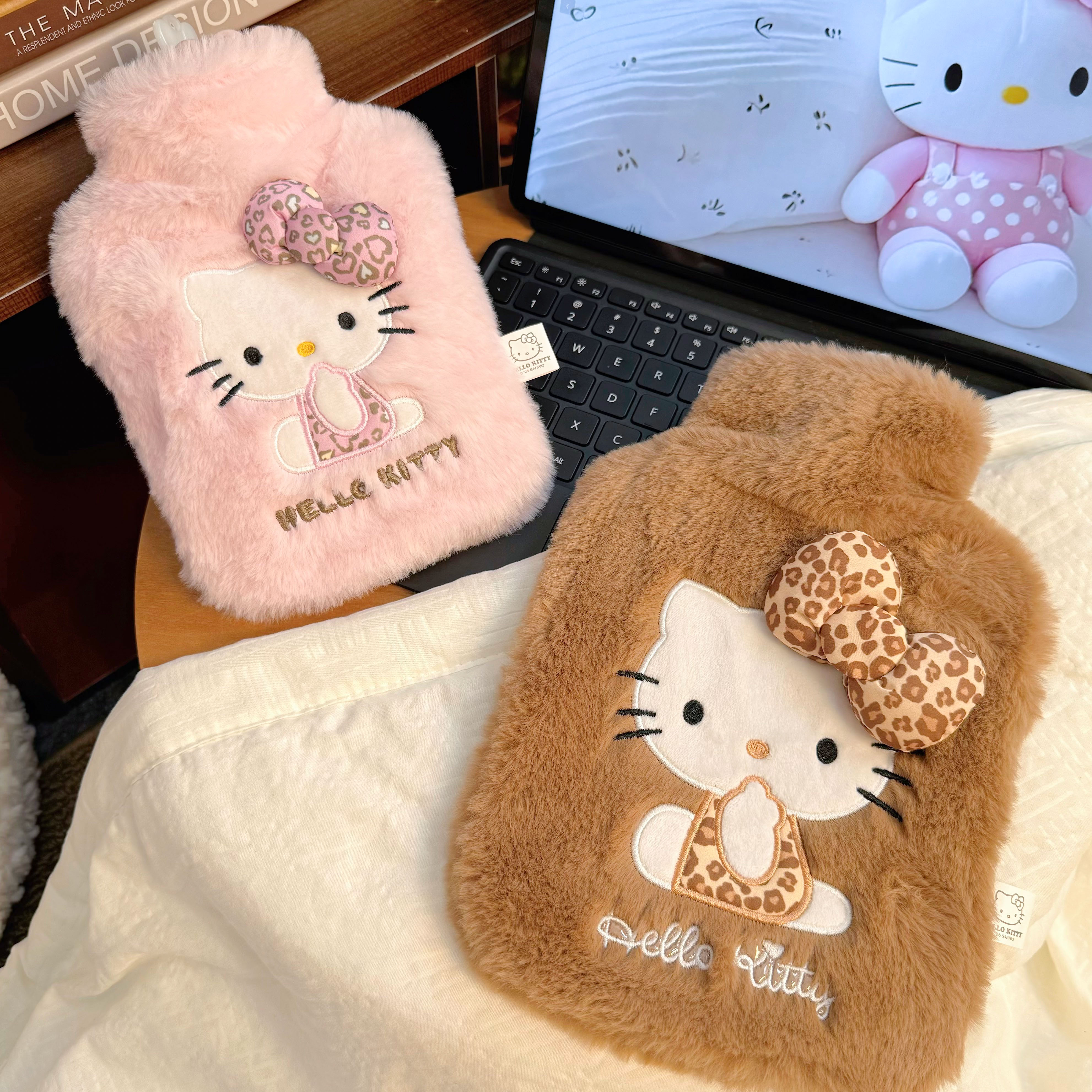 Kitty豹纹热水袋暖手宝暖水袋