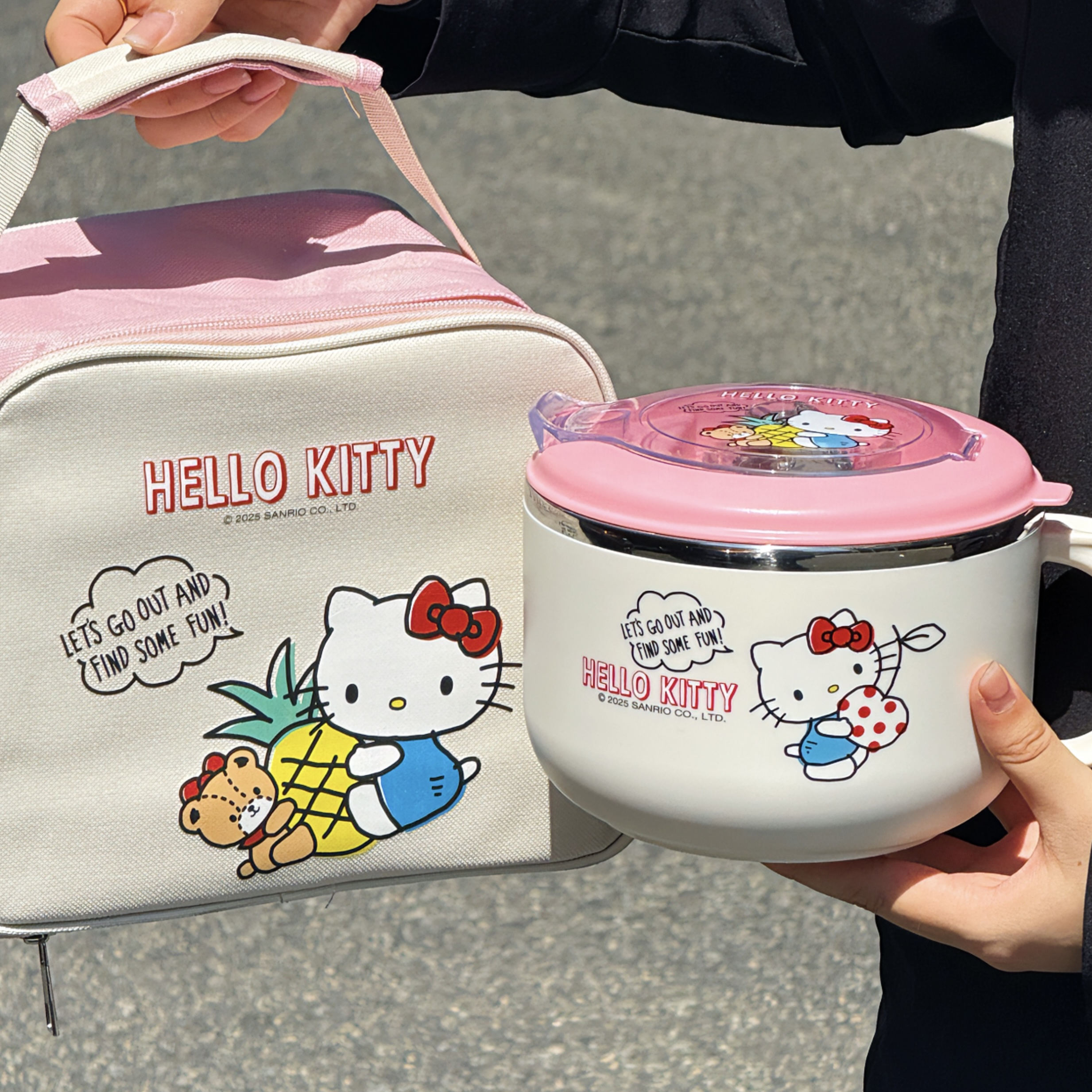 Hellokitty泡面碗不锈钢双层隔热