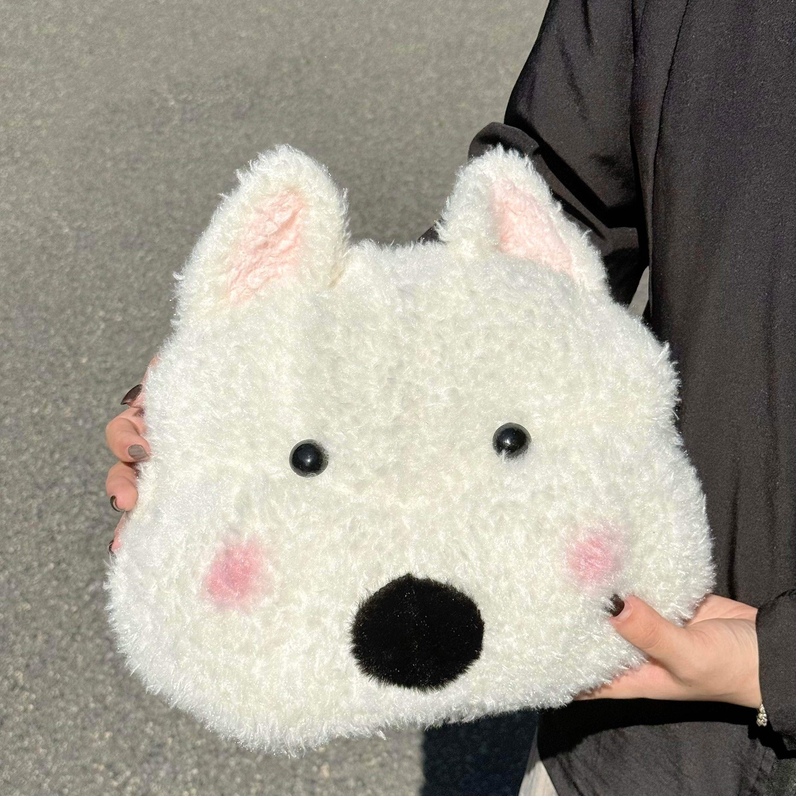 女生保暖毛绒小狗热水袋
