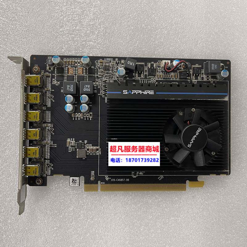 蓝宝石amd六屏多屏显卡hd7750 2gb 6屏 4k高清 dp1.2 迷你 minidp