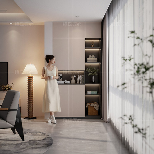 阳台柜靠墙定制现代简约家用收纳