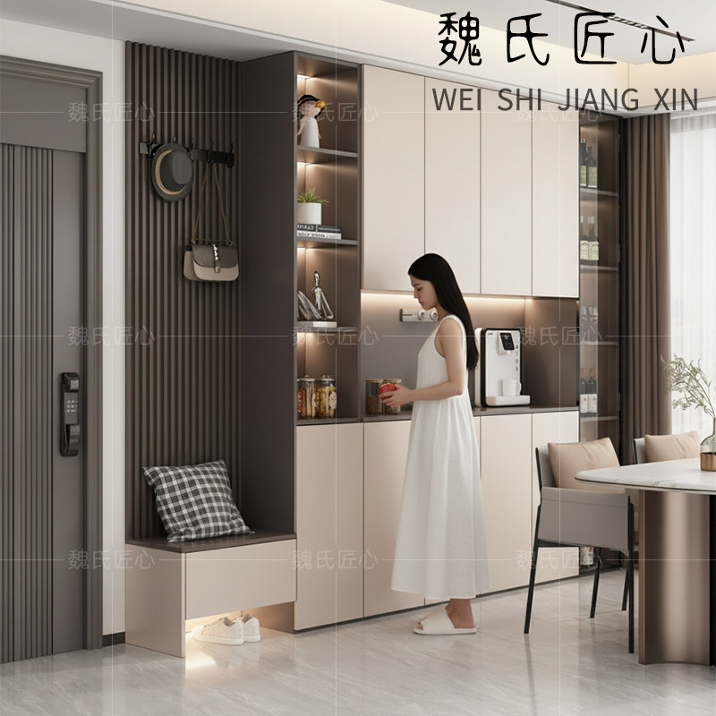 餐边柜一体靠墙鞋柜酒柜定制储物柜客厅餐厅现代简约实木置物柜子,住宅家具,餐边柜,淘宝优惠券,粉丝福利购,淘宝优惠卷