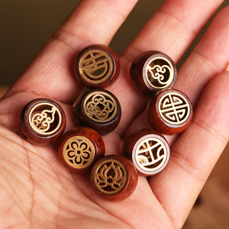 桃韵阁花梨木手工雕刻钥匙扣车挂