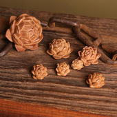 桃韵阁桃木莲花莲蓬吊坠毛衣链背云DIY饰品配件DIY雕刻木雕配饰