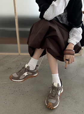 SGIRL TWTW女鞋2026春季新款时尚百搭平底圆头系带德训鞋C772-5灰