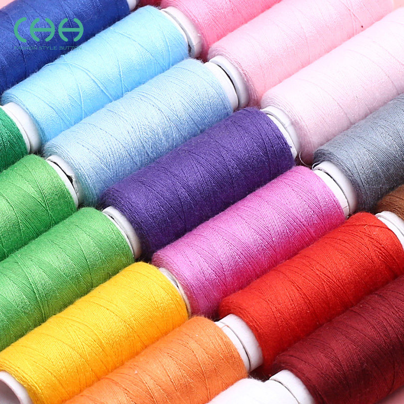 家用手工DIY缝纫线402彩线黑白色小卷缝衣服细线针线套装手缝绣线