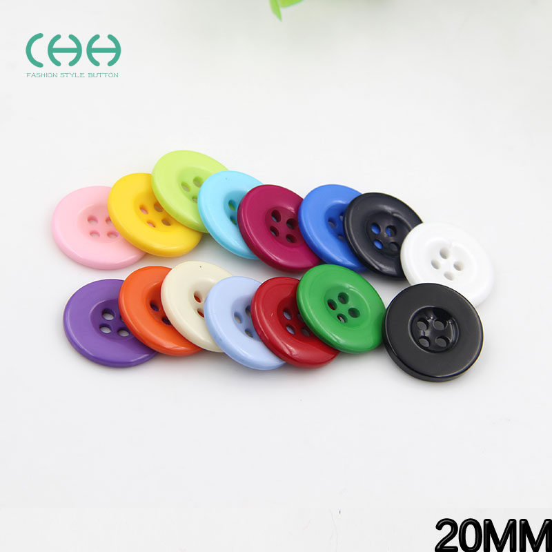 chh树脂纽扣糖果色四眼宽边童装扣子毛衣扣diy手工材料钮扣画20mm