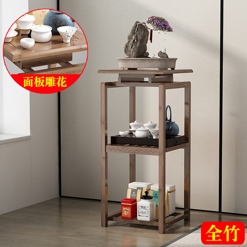 新中式竹木玄关桌靠墙禅意酒店