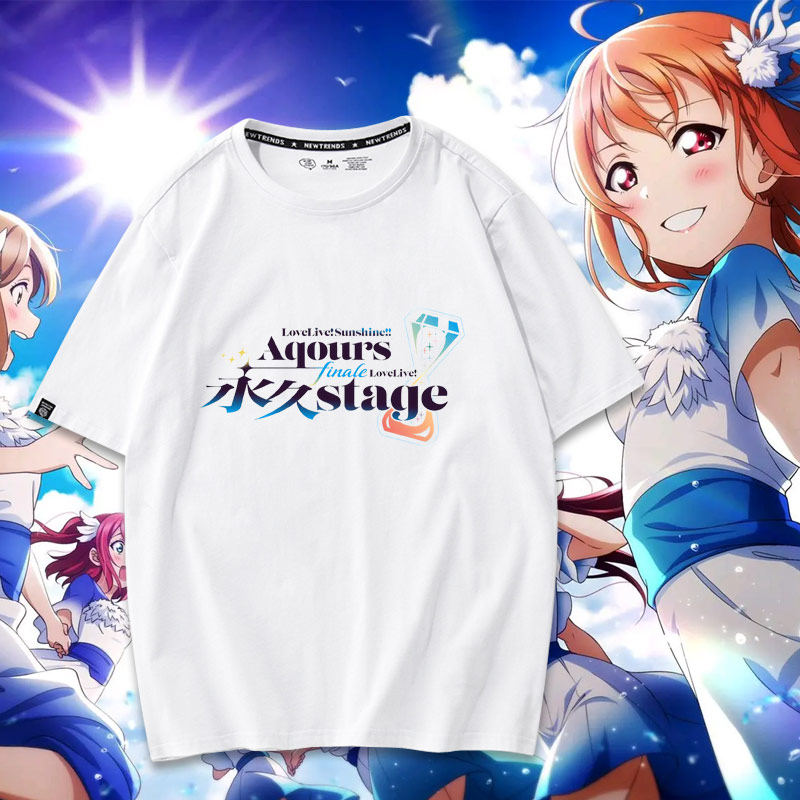Aqours Finale LoveLive!永久水团纯棉短袖二次元春秋男女半袖jl