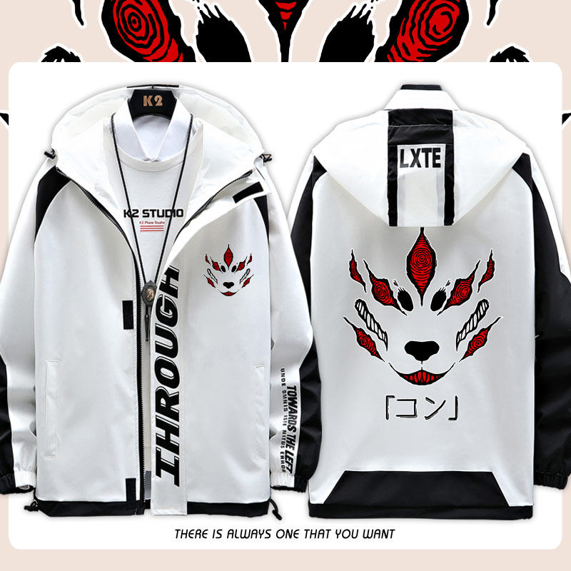 链锯人电次狐之恶魔手势动漫日系周边男女外情侣套夹克棉服休闲ne