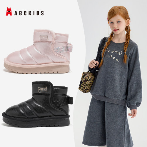 Abckids女童保暖防滑雪地靴