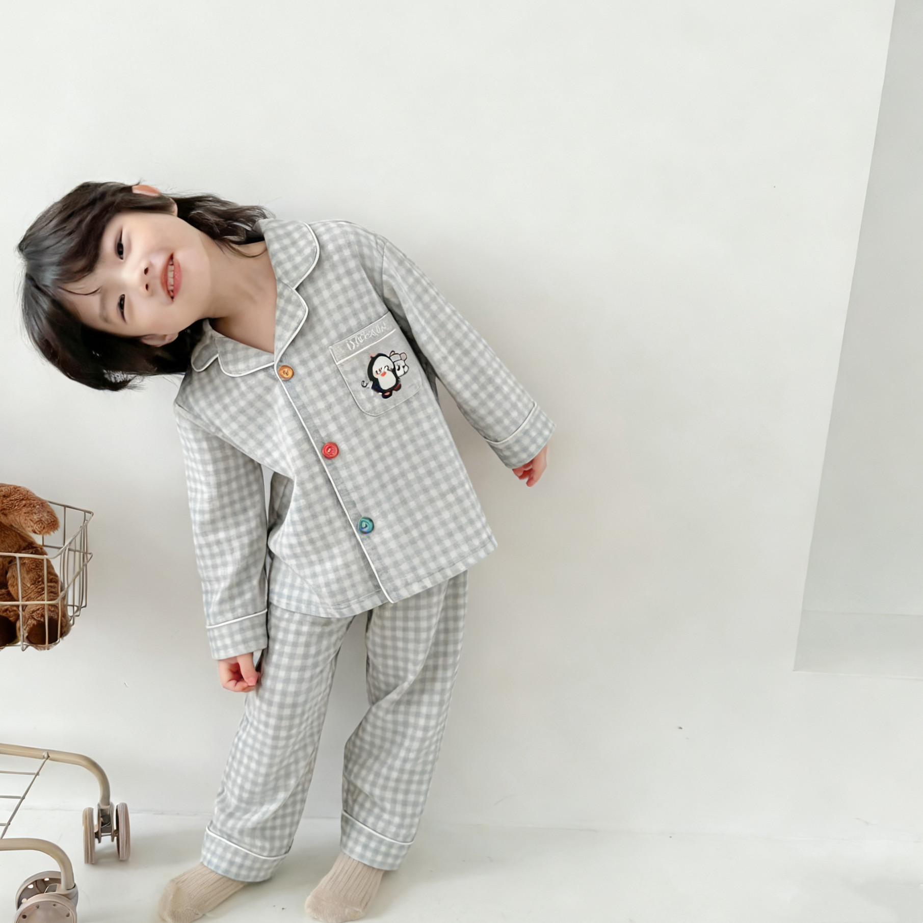 秋冬儿童纯棉翻领家居服男女童卡通刺绣长袖长裤宝宝睡衣睡裤套装,童装/婴儿装/亲子装,家居服套装,淘宝优惠券,粉丝福利购,淘宝优惠卷