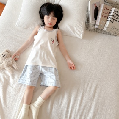 童年经典儿童背心短裤套装家居服