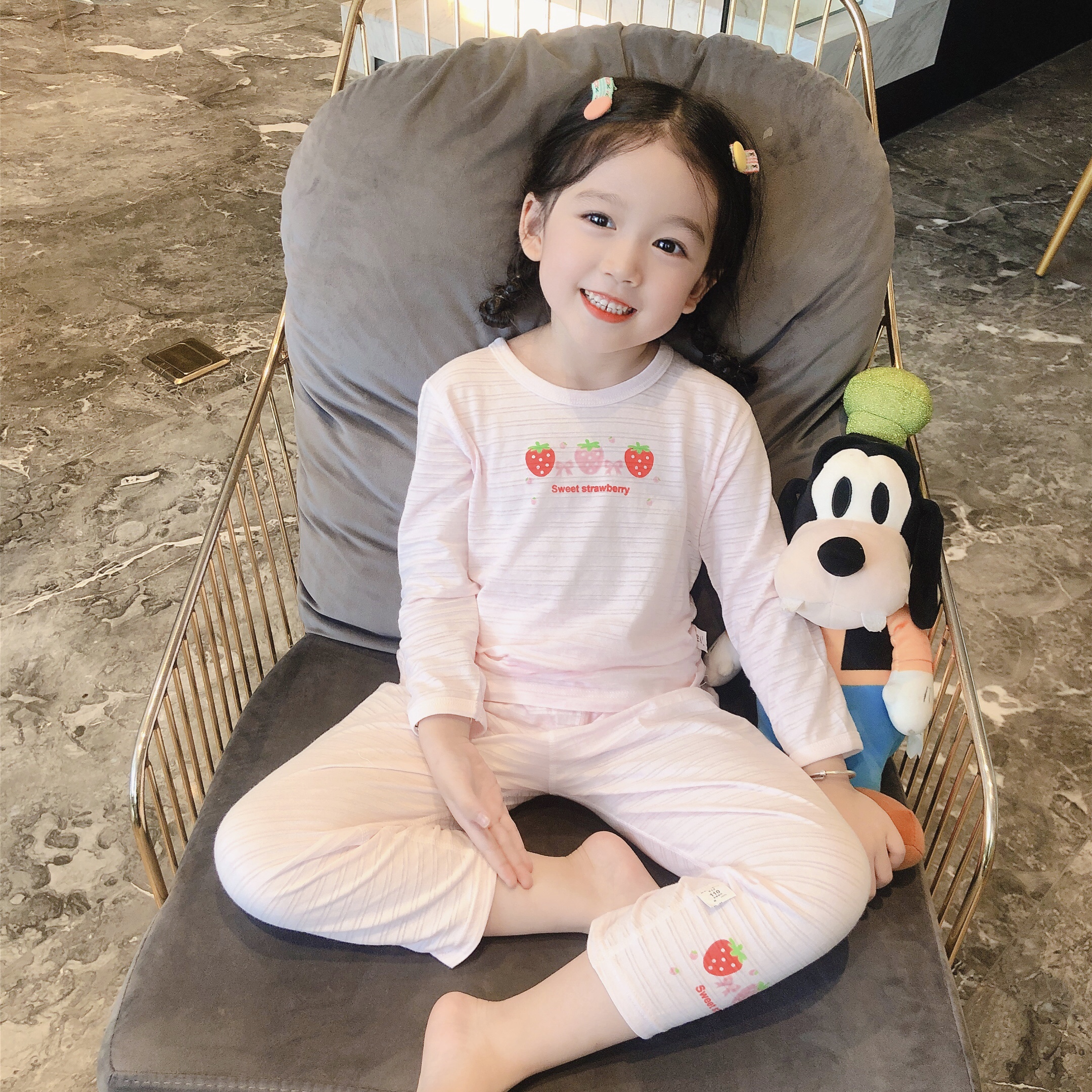 宝宝竹节棉卡通睡衣纯棉四季通用