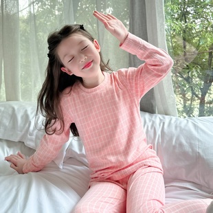 儿童过冬神器超软糯无骨德绒保暖内衣套装男女童秋衣秋裤校服打底