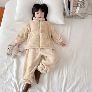速暖保温儿童高级珊瑚绒家居服套装 新品 男女宝宝睡衣 冬季 亲子款