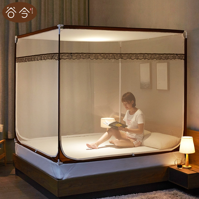 谷今 儿童蚊帐 防摔防蚊全底回底支架杆2026新款家用卧室宝宝加粗