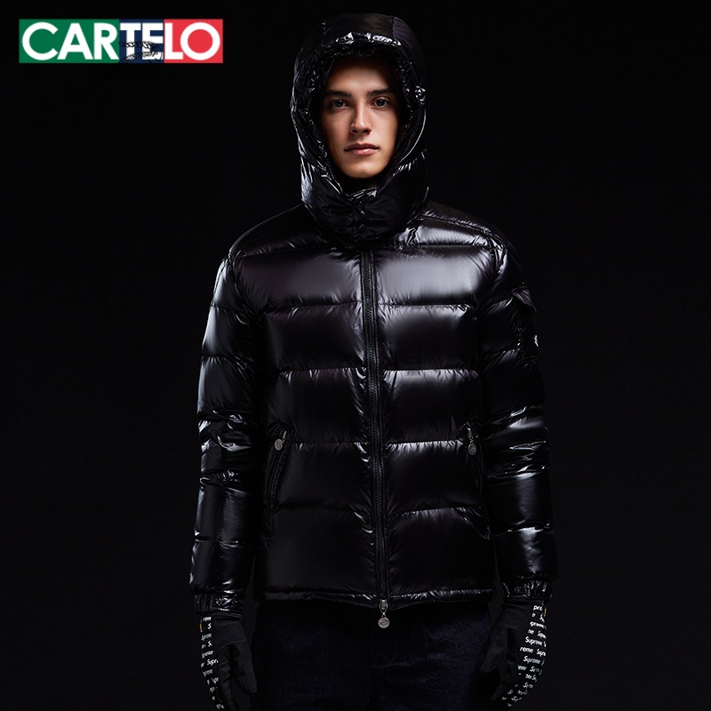 cartelo卡帝乐鳄鱼潮连帽羽绒服