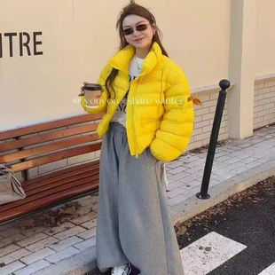 时尚立领短款泡芙羽绒服女2025冬季新款90白鸭绒保暖面包服外套潮