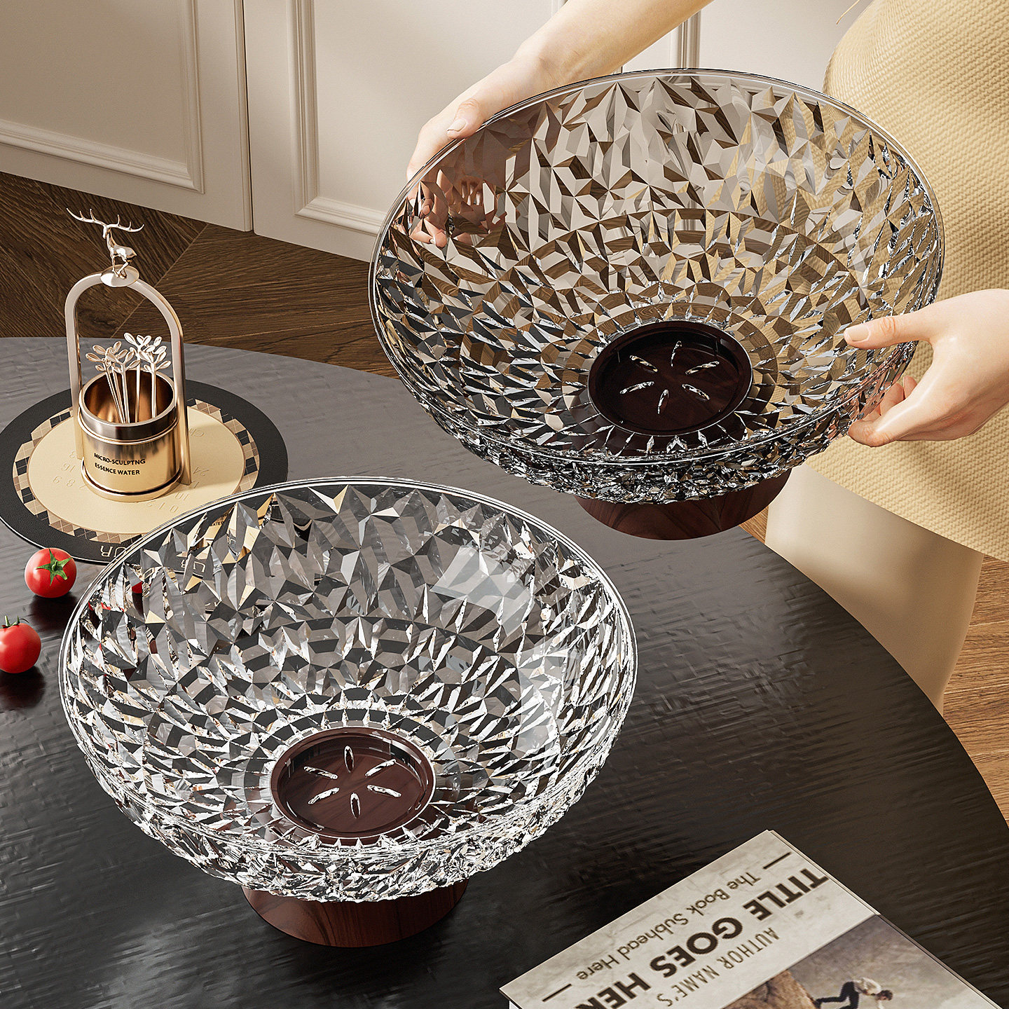 中古风高脚水果盘客厅茶几家用零食干果摆放盘轻奢高档可沥水果篮,餐饮具,果盆/果盘/果篮,淘宝优惠券,粉丝福利购,淘宝优惠卷