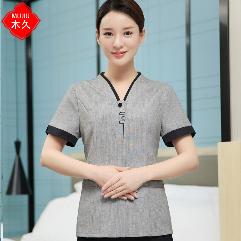 酒店宾馆客房清洁员阿姨PA制服保洁工作服短袖夏装女物业家政服装
