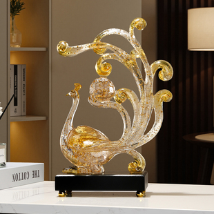 高级感凤凰玄关别墅办公室软装摆件家居客厅酒柜电视柜装饰品乔迁