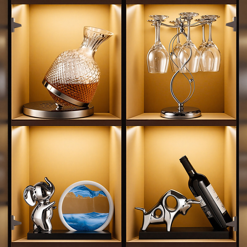 轻奢酒柜餐边柜酒架摆件家居客厅玄关电视柜装饰品乔迁新居礼物