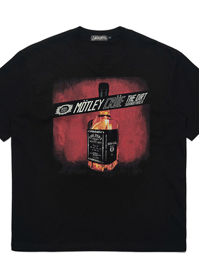 Motley Crue美式短袖克鲁小丑摇滚T恤男宽松街头威士忌个性重磅潮