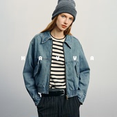 HAVVA轻解构设计感牛仔短外套下摆松紧女士上衣2026年春季 1939