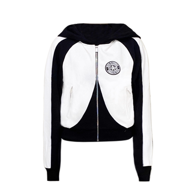 HAVVA撞色连帽拉链卫衣外套女短款通勤休闲上衣2026年春季W15100