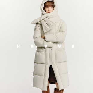 HAVVA高蓬松度高充绒量加厚羽绒服连帽宽松女士外套2025冬Y3-2538
