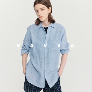 4781 衬衣上衣2026春C3 HAVVA松弛感廓形条纹衬衫 好穿搭女士长袖