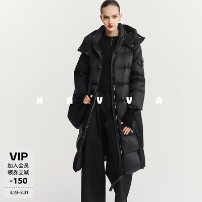 HAVVA过冬强推高充绒量加厚羽绒服宽松直筒连帽外套2025冬Y3-2637
