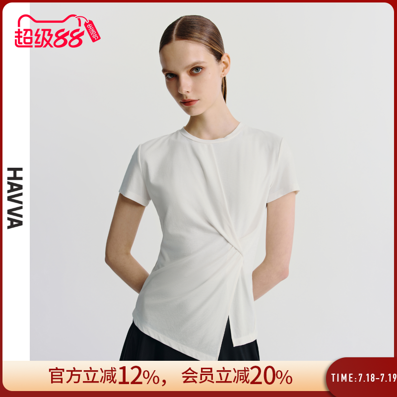 短袖上衣女设计感小众半袖体恤