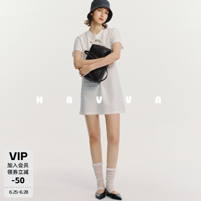 HAVVA女士短袖T恤连衣裙