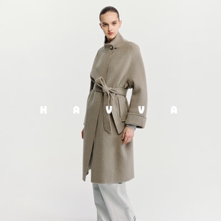 型毛呢外套2025冬N3 版 4117 大衣经典 HAVVA慵懒廓形绵羊毛中长款