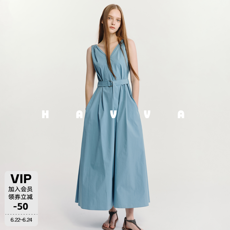 HAVVA吊带背心长款连衣裙