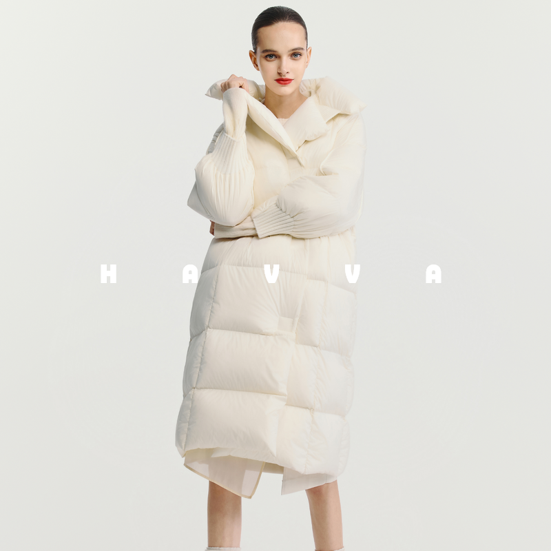 HAVVA穿搭中长款高充绒量加厚羽绒服宽松女士外套2025冬季Y3-2622,女装/女士精品,羽绒服,淘宝优惠券,粉丝福利购,淘宝优惠卷