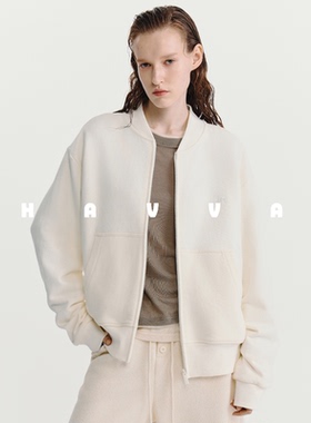 HAVVA短款立领卫衣外套宽松舒适减龄女士休闲上衣2026春季W3-3751