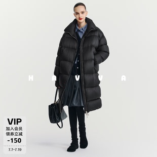 HAVVA中长款双拉链头立领羽绒服舒适保暖女士外套2025冬季Y3-2620