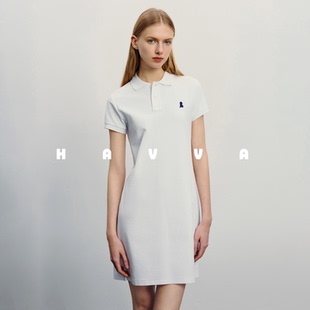 HAVVA短款翻领短袖Polo连衣裙修身剪裁女士裙子2026夏季Q3-22840