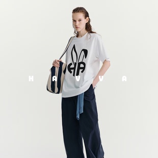 2025夏季 1509 T恤精梳长绒棉舒适女士半袖 HAVVA松弛感圆领短袖