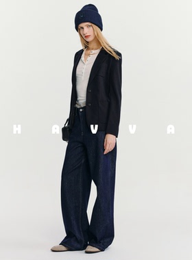 HAVVA高级感简约收腰西服挺括舒适女士正装外套2026春季B3-4943