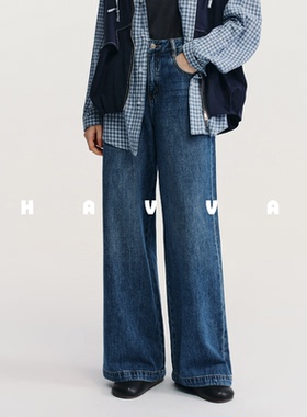 HAVVA修饰腿型遮胯显瘦阔腿裤女宽松舒适好搭裤装2026春KN3-5798