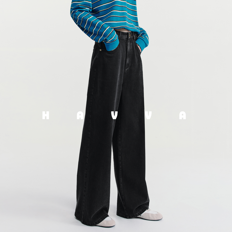 HAVVA宽松直筒牛仔裤休闲松弛感好穿搭女士裤子2026春季KN3-5215,女装/女士精品,牛仔裤,淘宝优惠券,粉丝福利购,淘宝优惠卷